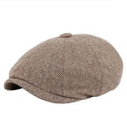 Men’s Cotton Newsboy Cap – Classic Herringbone Gatsby Hat