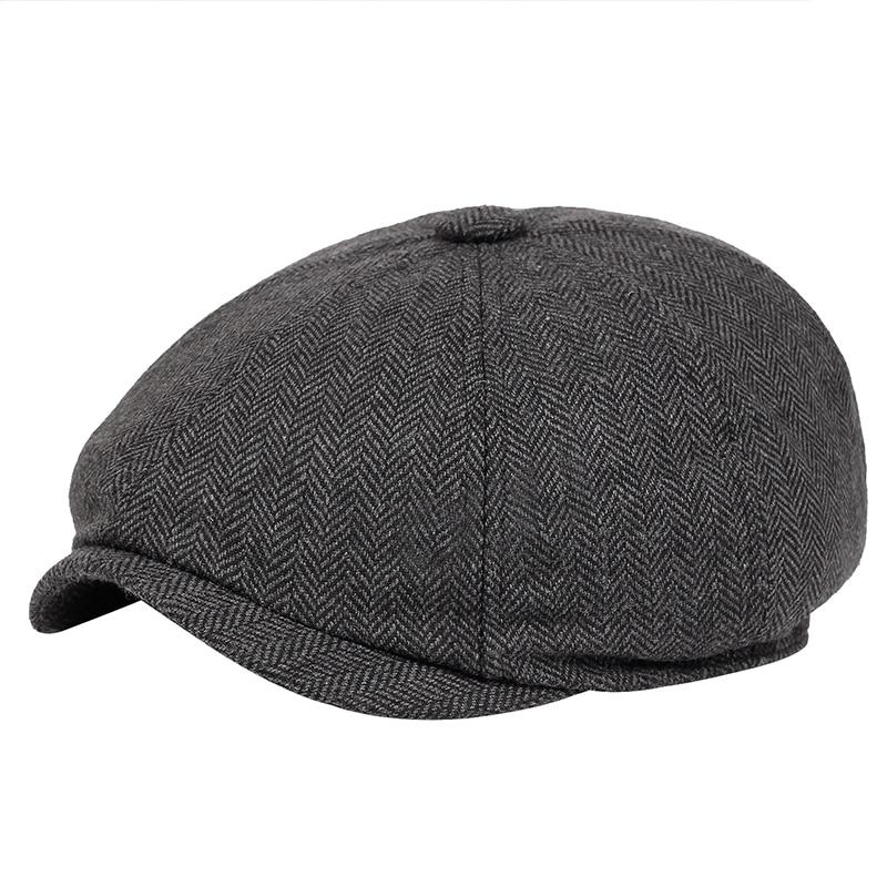 Men’s Cotton Newsboy Cap – Classic Herringbone Gatsby Hat