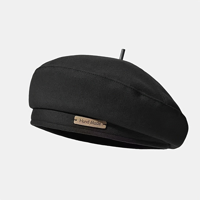 classic beige beret hat for women soft cotton French Parisian style cap for elegant casual everyday wear