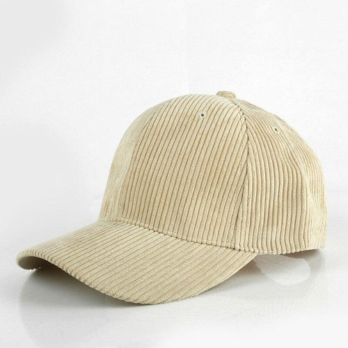 Beige Corduroy Baseball Cap