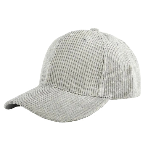 Gray Corduroy Baseball Cap