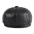 Men’s Leather Newsboy Cap – Genuine Cowskin Ivy Hat