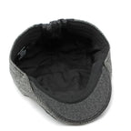 Davison Gray Herringbone Patchwork Flat Cap