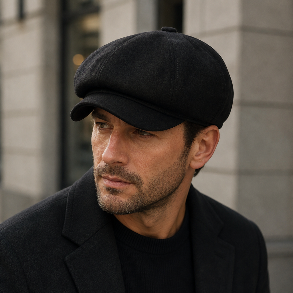 Women's Suede Newsboy Cap – Adjustable Cotton-Lined Vintage Style Hat
