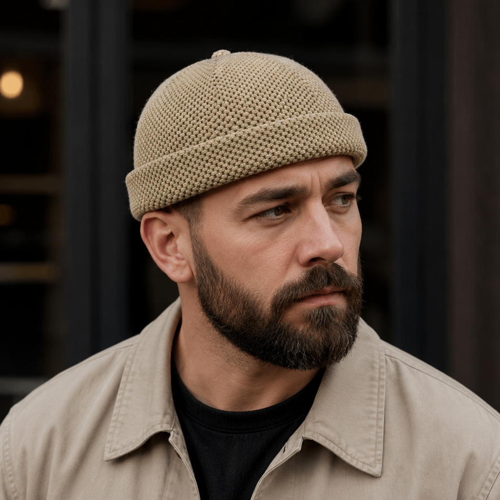 Knitted Docker Cap – Adjustable Cotton Sailor Hat | Warm Winter Style