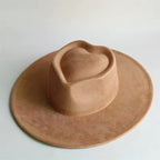 faux suede wide brim hat