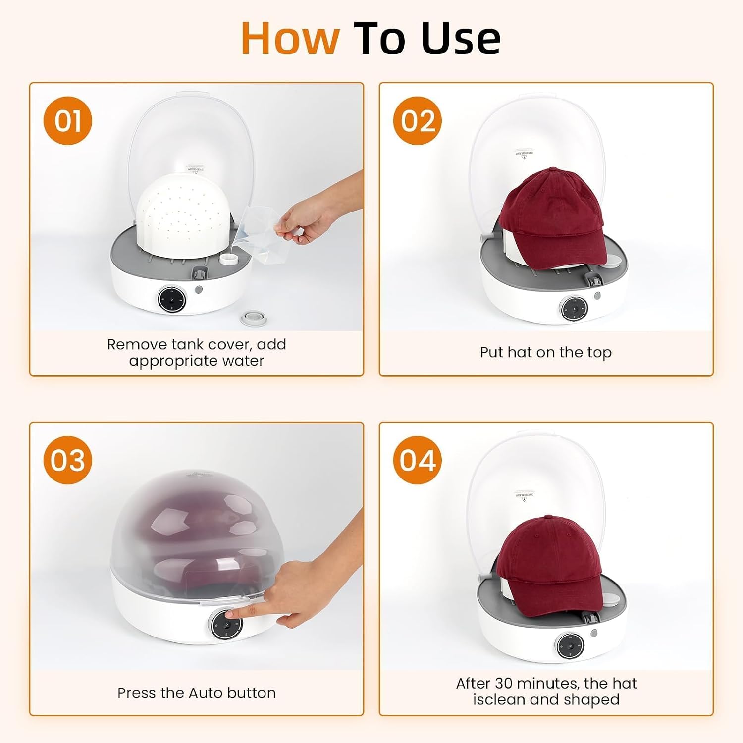 hat cleaning steaming and shaping machine for caps