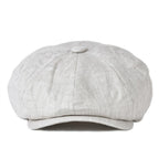 Men’s Linen Newsboy Cap – Lightweight 8-Panel Herringbone Summer Hat
