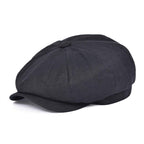 Men’s Linen Newsboy Cap – Lightweight 8-Panel Herringbone Summer Hat