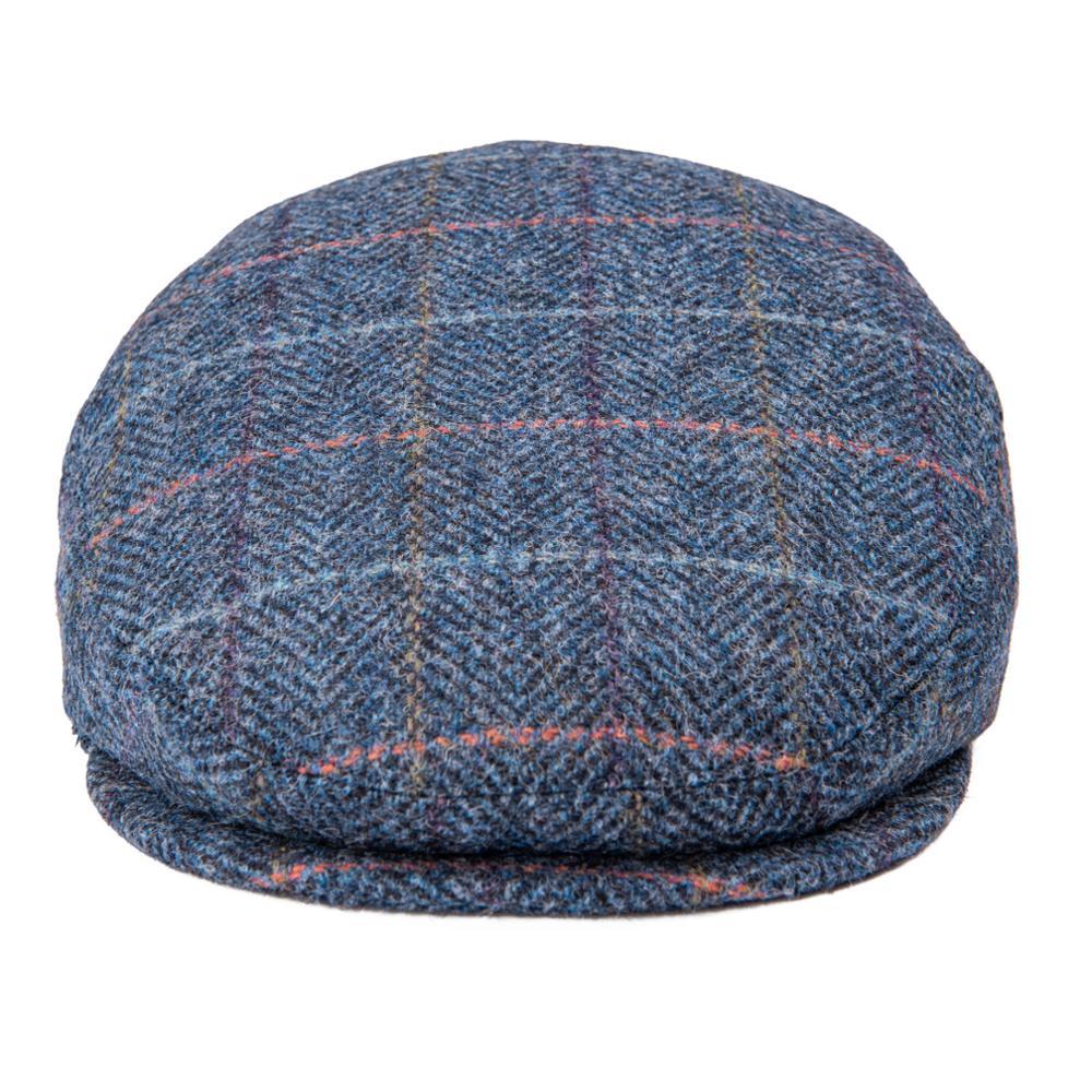 Men’s Wool Flat Cap – Herringbone Check Ivy Hat for Fall & Winter