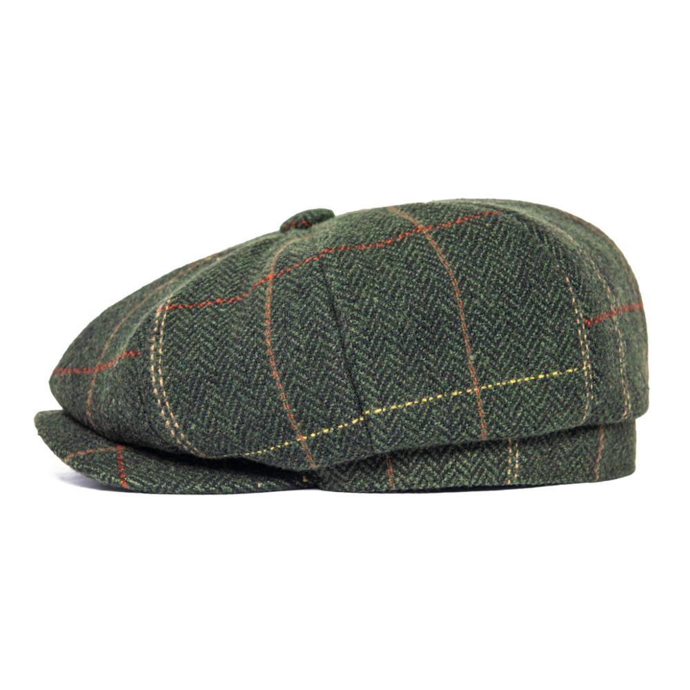 Men’s Tweed Newsboy Cap – Warm Herringbone Tartan Wool Flat Cap