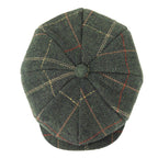 Men’s Tweed Newsboy Cap – Warm Herringbone Tartan Wool Flat Cap