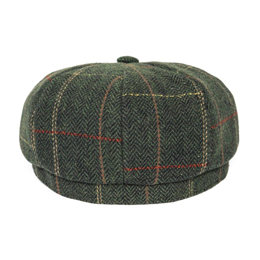 Men’s Tweed Newsboy Cap – Warm Herringbone Tartan Wool Flat Cap
