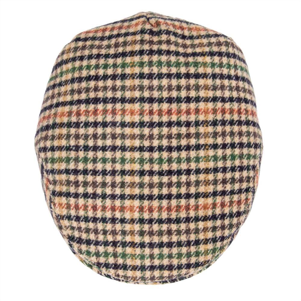 Men’s Houndstooth Wool Flat Cap – Multicolor Patterned Ivy Hat