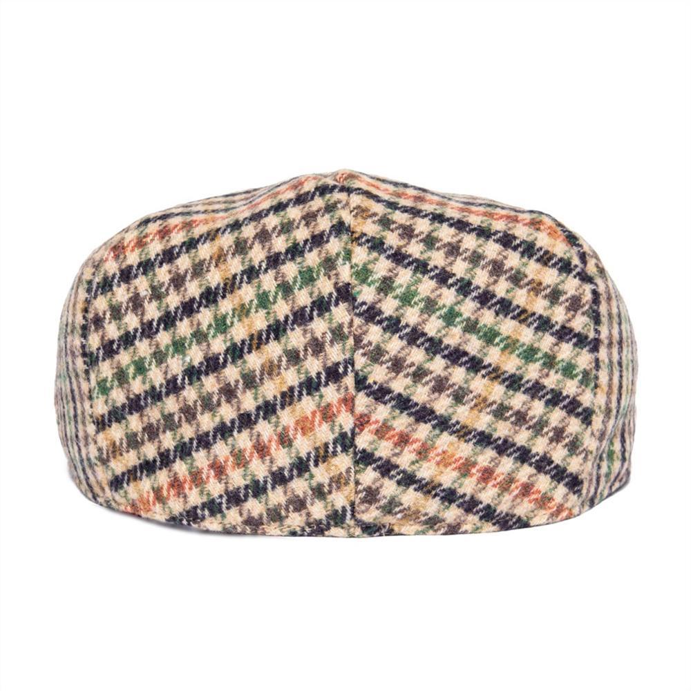 Men’s Houndstooth Wool Flat Cap – Multicolor Patterned Ivy Hat