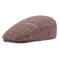 Men’s Plaid Wool Flat Cap – Breathable Houndstooth Ivy Hat