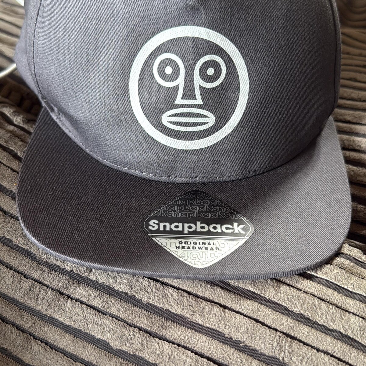 Custom Printed Logo Snapback Cap – Unisex Flat Brim Baseball Cap — close-up detail