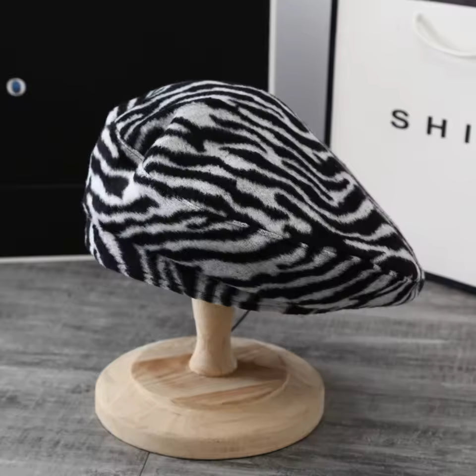 Wind Resistant Zebra Print Winter Hat