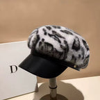 Women's Leopard Print Newsboy Hat