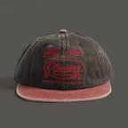 Vintage Washed Embroidered Flat Brim Baseball Cap – Unisex