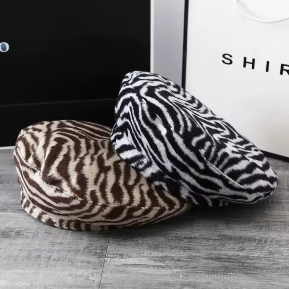 Unisex Retro Zebra Stripe Pumpkin Hat