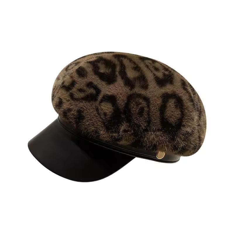 Stylish Animal Print Beret Cap for Women
