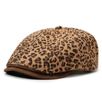 Classic Vintage Leopard Print Flat Cap