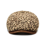 Vintage Animal Print Paperboy Cap for Spring and Autumn