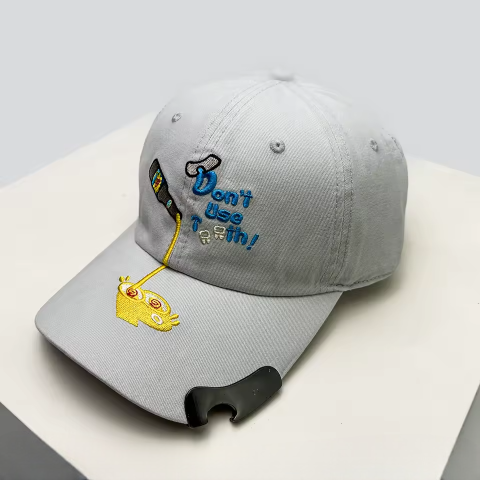 Unisex Embroidered Cotton Baseball Cap with Bottle Opener