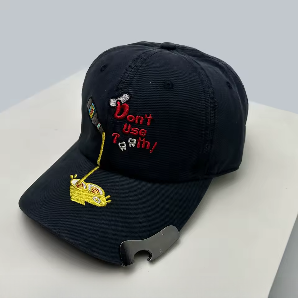 Unisex Embroidered Cotton Baseball Cap with Bottle Opener