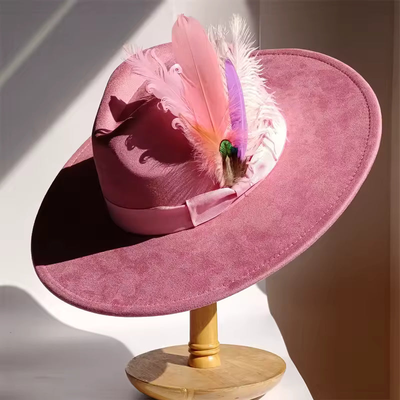 Wide Brim Fedora Hat, Unisex Fedora Hat