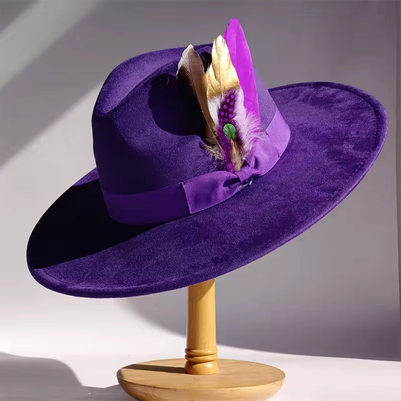 Womens Wide Brim Fedora Vintage Jazz Hat