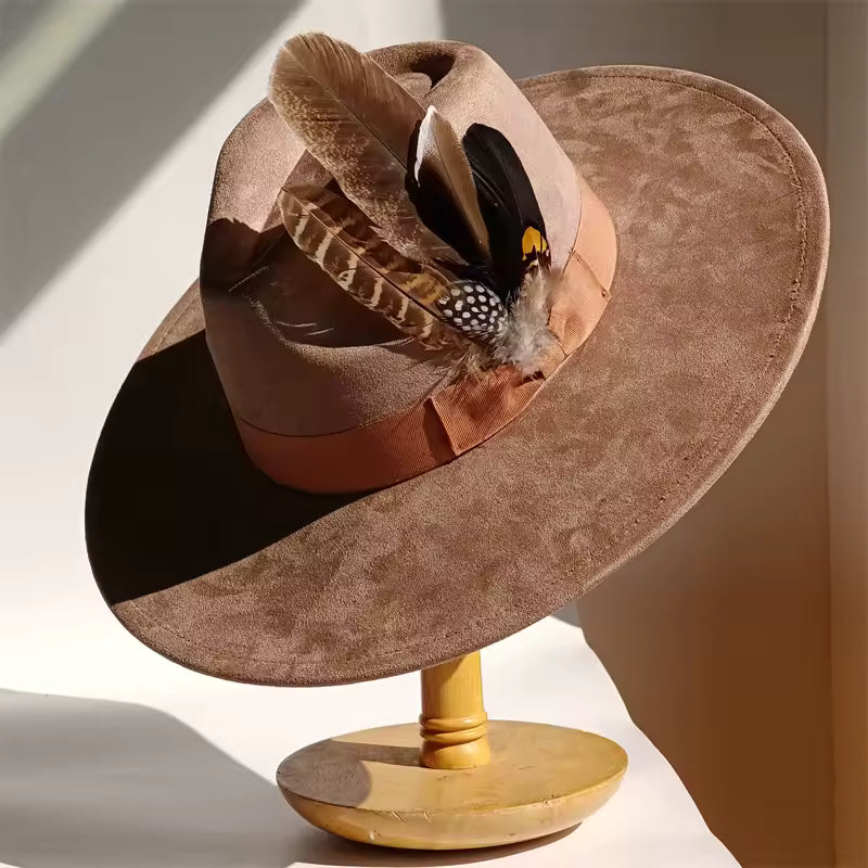 Statement Fedora Hat Artistic Feather Hat