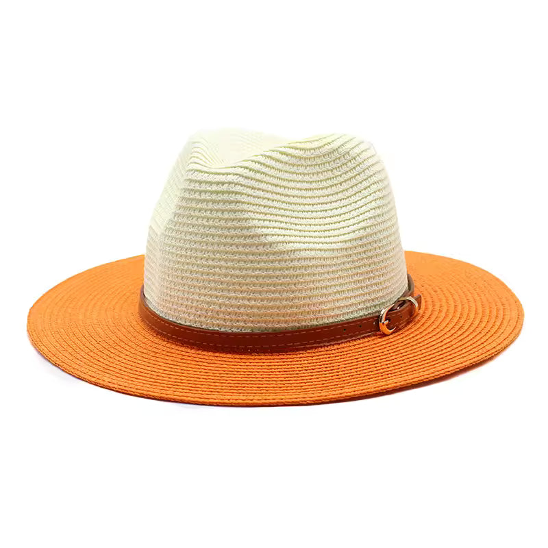Trendy Two Tone Straw Hat for Summer Fashion