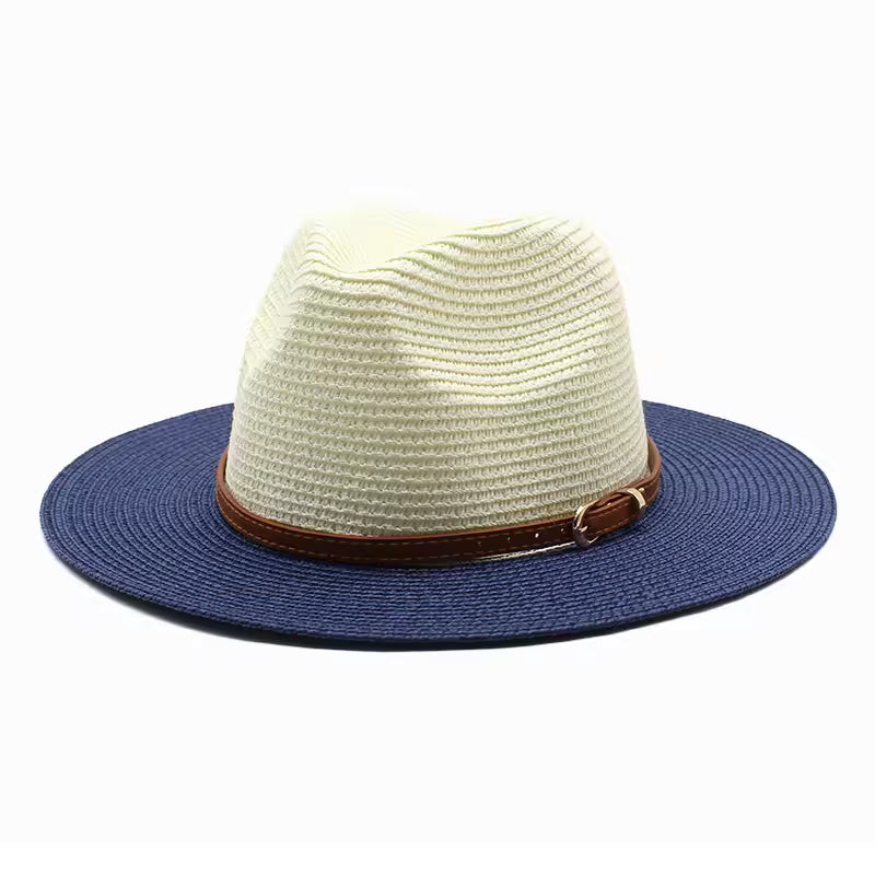 Gradient Straw Hat for Coastal and Beach Wear