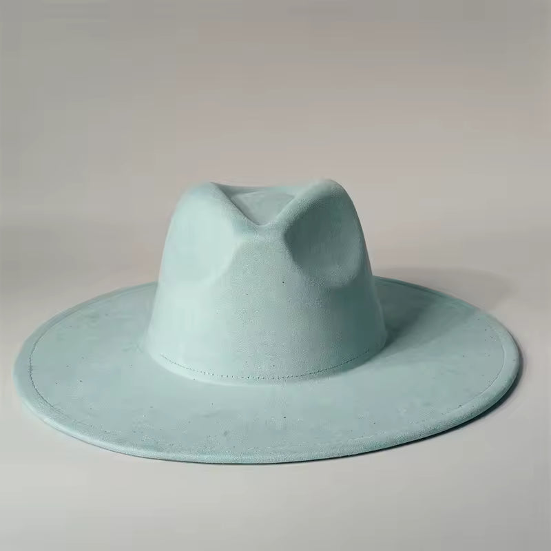 Elegant Wide Brim Hat with Feather Accents