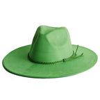 Elegant Jazz Fedora Hat Wide Brim Suede Hat