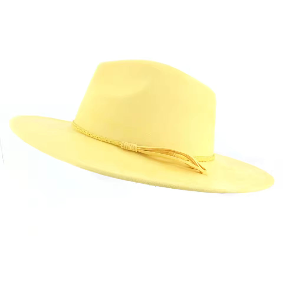 Feather Accent Dress Hat Fashionable Wide Brim Hat