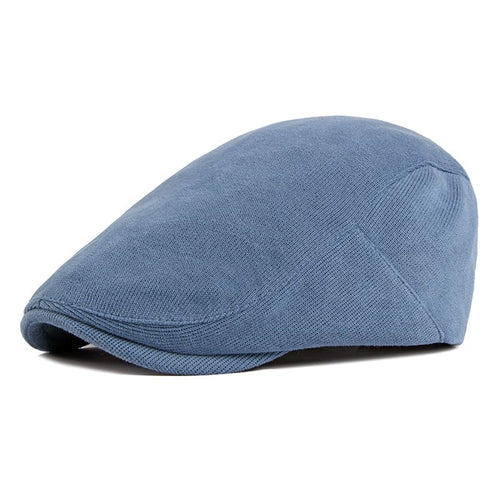 Blue Corduroy Flat Cap