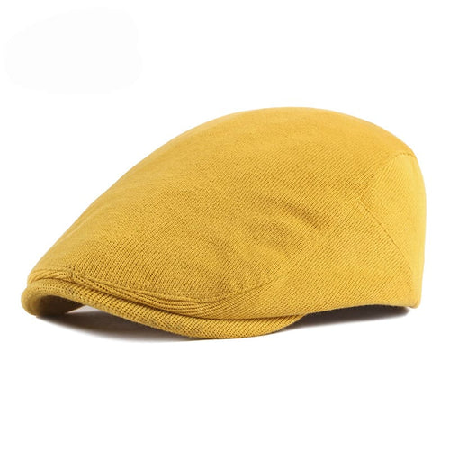 Yellow Corduroy Flat Cap