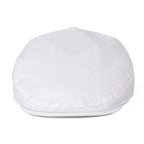 Men’s White Linen Flat Cap – Lightweight Summer Ivy Hat