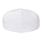 Men’s White Linen Flat Cap – Lightweight Summer Ivy Hat