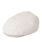 Men’s White Linen Flat Cap – Lightweight Summer Ivy Hat