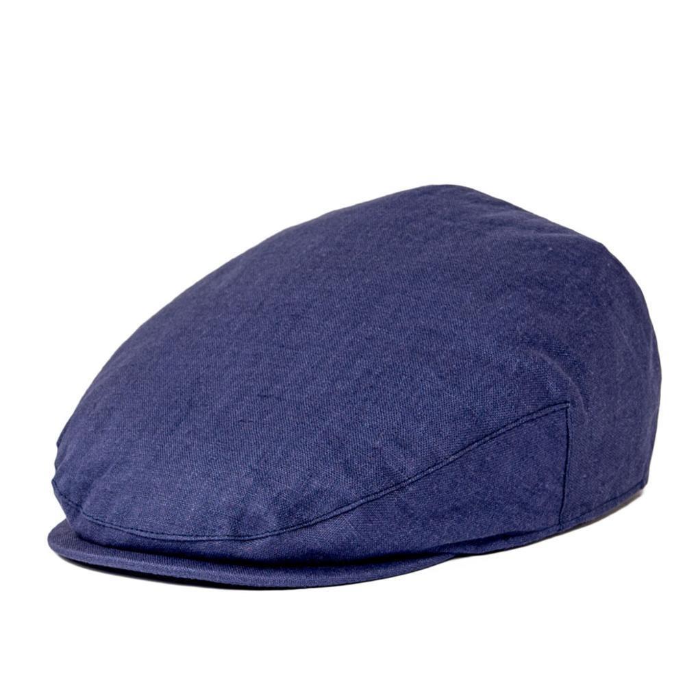 Men’s White Linen Flat Cap – Lightweight Summer Ivy Hat