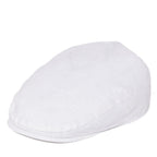 Men’s White Linen Flat Cap – Lightweight Summer Ivy Hat