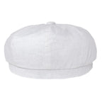 Men’s White Linen Newsboy Cap – Classic 8-Panel Summer Gatsby Hat