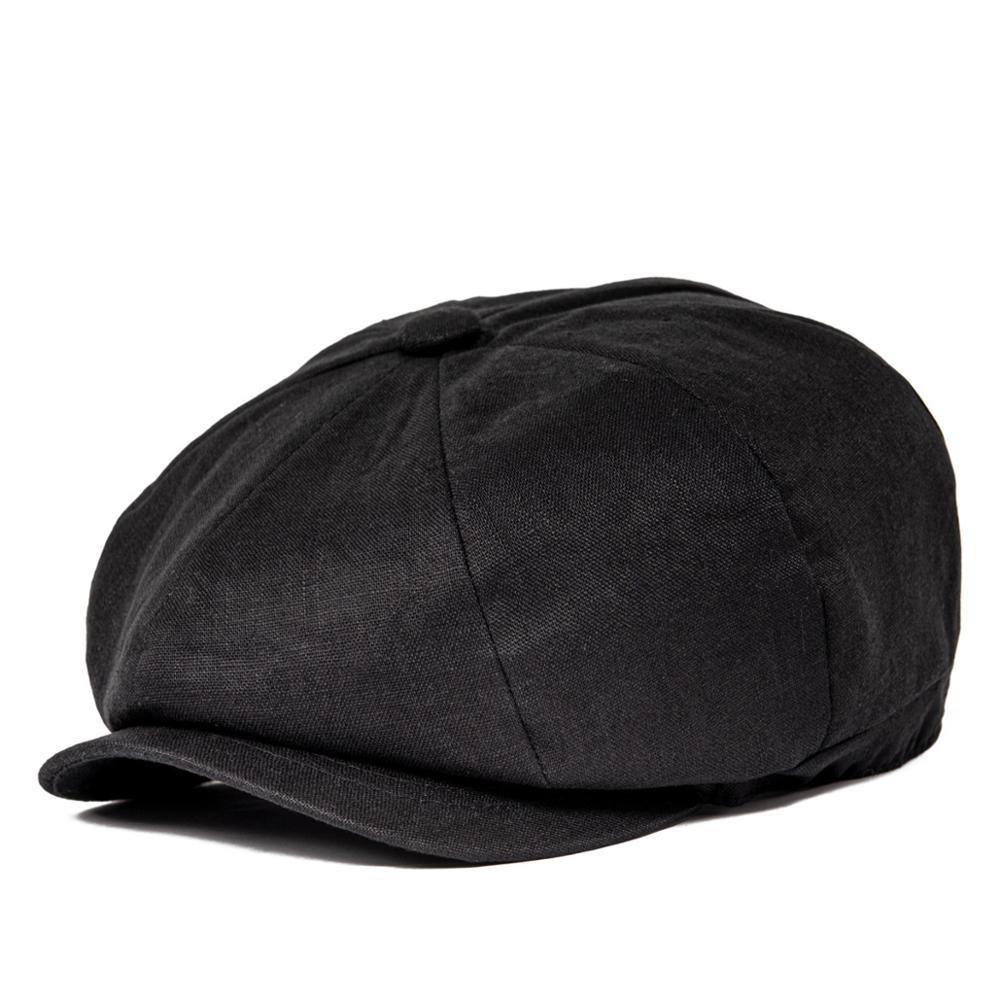 Men’s White Linen Newsboy Cap – Classic 8-Panel Summer Gatsby Hat