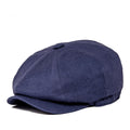 Men’s White Linen Newsboy Cap – Classic 8-Panel Summer Gatsby Hat