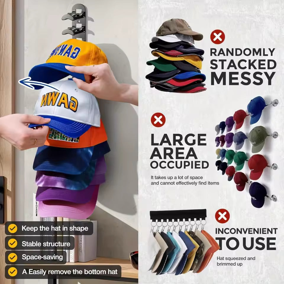 multi layer baseball cap storage rack for wall