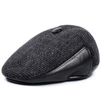 Murphy Earflaps Cotton & Leather Flat Cap